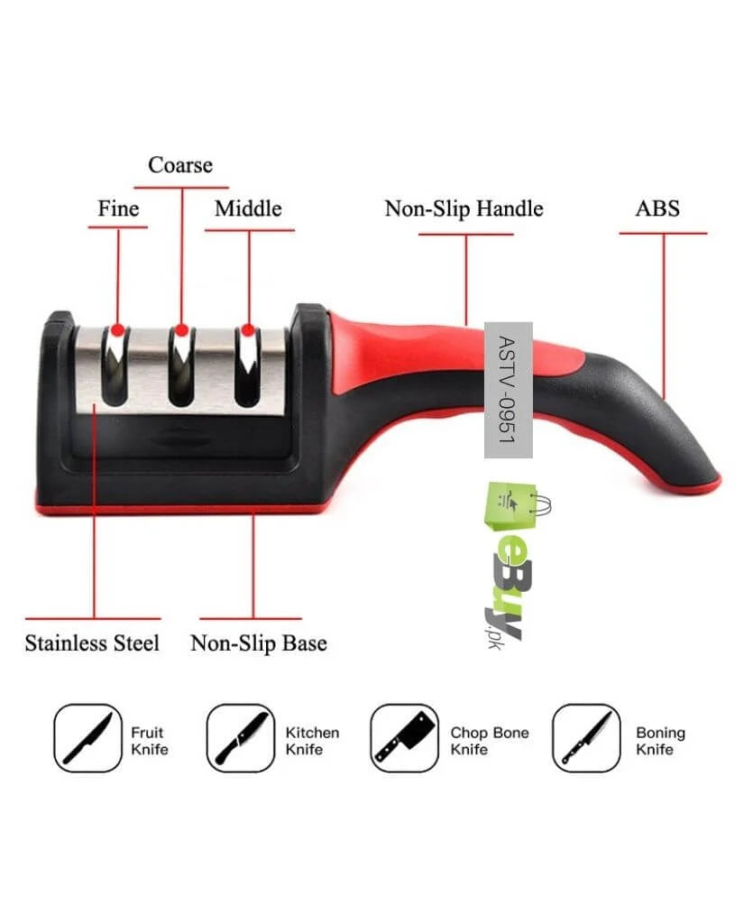 3-in-1 Knife Sharpener - For MEAT & Vegetable knife