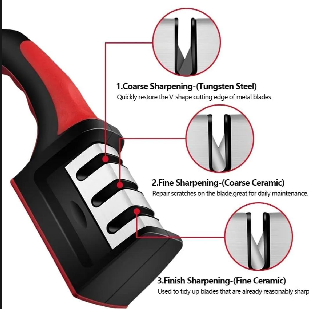 3-in-1 Knife Sharpener - For MEAT & Vegetable knife