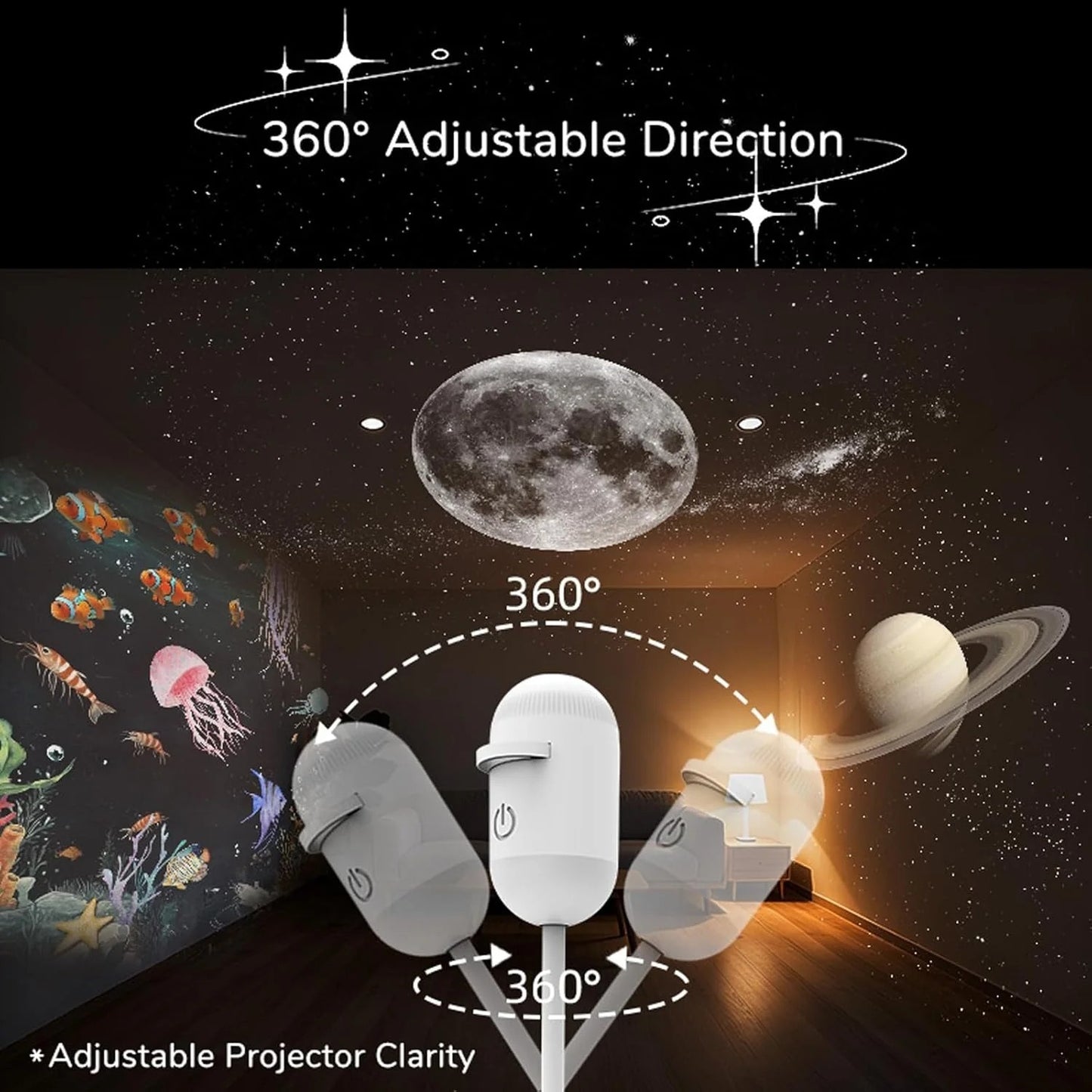 Galaxy Solar System Space Projector Night Light