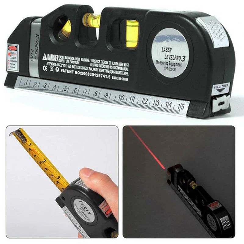 Professional 5-in-1 Laser Level with Ruler, Scale & Triple Spirit Level👌