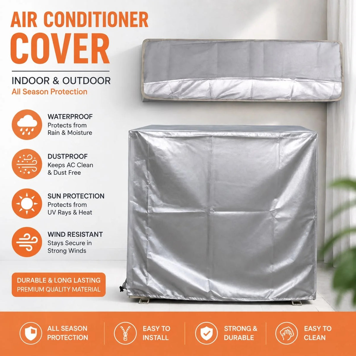 AC Dust Cover - (Inner + Outer) Water & Dust Proof | Universal Size